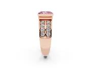 Radiant Cut Half Bezel Engagement Ring Setting for a Fancy Pink Lab-Grown Diamond | Double Row Channel Band | Rose Gold