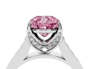 Cushion Cut Graduated Pavé Engagement Ring Setting for a Fancy Pink Lab-Grown Diamond | Sterling Silver