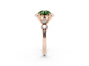 Round Floral Engagement Ring Setting for a Fancy Green Lab-Grown Diamond | Petal Frame | Rose Gold