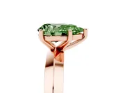Pear-Shaped Knife-Edge Engagement Ring Setting for a Fancy Green Lab-Grown Diamond | Rose Gold