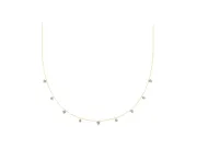 Heart and Round Lab-Grown Diamond Station Necklace | Alternating Stations | Yellow Gold