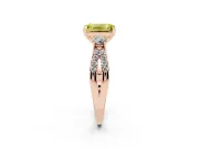 Emerald Cut Three Stone Engagement Ring Setting for a Fancy Yellow Lab-Grown Diamond | Rose Gold