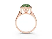 Heart-Shaped Halo Engagement Ring Setting for a Fancy Green Lab-Grown Diamond | Square Profile Band | Rose Gold