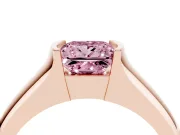 Princess Cut Half Bezel Solitaire Engagement Ring Setting for a Fancy Pink Lab-Grown Diamond | Wide Band | Rose Gold