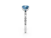 Princess Cut Pave Engagement Ring Setting for a Fancy Blue Lab-Grown Diamond | Slim Band | Platinum