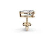Princess Cut Lab-Grown Diamond Solitaire Basket Stud Earrings | Open Gallery | Yellow Gold