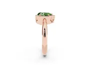 Pear-Shaped Halo Engagement Ring Setting for a Fancy Green Lab-Grown Diamond | Plain Tapered Band | Rose Gold