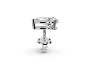 Asscher Cut Lab-Grown Diamond Solitaire Basket Stud Earrings | Open Gallery | Sterling Silver