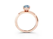 Marquise Knife-Edge Solitaire Engagement Ring Setting for a Fancy Blue Lab-Grown Diamond | Rose Gold