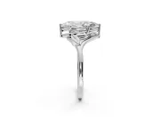 Marquise Leaf Bypass Solitaire Engagement Ring Setting | Polished Band | Sterling Silver