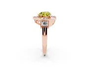 Heart-Shaped Milgrain Sectioned Halo Engagement Ring Setting for a Fancy Yellow Lab-Grown Diamond | Rose Gold