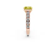 Asscher Cut Engagement Ring Setting for a Fancy Yellow Lab-Grown Diamond | Rose Gold - Design NV-24643
