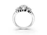 Oval Three Stone Split Shank Engagement Ring Setting | Matching Sides | White Gold