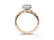 Asscher Cut Graduated Solitaire Engagement Ring Setting for a Fancy Blue Lab-Grown Diamond | Yellow Gold