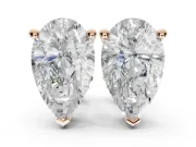 Cushion Cut Lab-Grown Diamond Solitaire Basket Stud Earrings | Open Gallery | Rose Gold