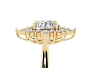 Round Cluster Halo Engagement Ring Setting | Yellow Gold