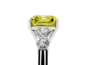Asscher Cut 5 Stone Engagement Ring Setting for a Fancy Yellow Lab-Grown Diamond | Platinum