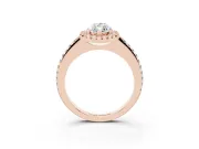 Marquise Pave Halo Engagement Ring Setting | Pave Band | Rose Gold