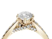 Marquise Pavé Solitaire Engagement Ring Setting | Crossover Gallery | Yellow Gold