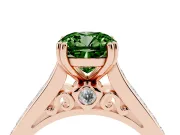 Cushion Cut Channel Engagement Ring Setting for a Fancy Green Lab-Grown Diamond | Rose Gold - Design NV-24671