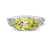 Marquise Accented Engagement Ring Setting for a Fancy Yellow Lab-Grown Diamond | Sterling Silver