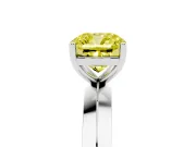 Cushion Cut Knife-Edge Engagement Ring Setting for a Fancy Yellow Lab-Grown Diamond | Platinum