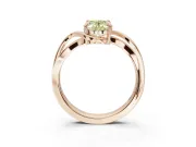 Oval Bypass Solitaire Engagement Ring Setting for a Fancy Yellow Lab-Grown Diamond | Pavé and Plain Strands | Rose Gold