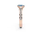 Pear-Shaped Channel Engagement Ring Setting for a Fancy Blue Lab-Grown Diamond | Rose Gold - Design NV-24671