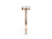 Princess Cut Vintage Cathedral Engagement Ring Setting | Carved Band | Rose Gold