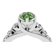 Marquise Engagement Ring Setting for a Fancy Green Lab-Grown Diamond | Sterling Silver - Design NV-24645