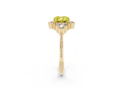 Cushion Cut Cluster Engagement Ring Setting for a Fancy Yellow Lab-Grown Diamond | Yellow Gold