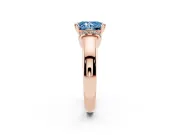 Radiant Cut Pavé Collar Engagement Ring Setting for a Fancy Blue Lab-Grown Diamond | Rose Gold