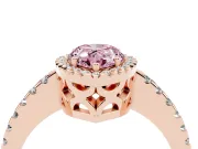 Pear-Shaped Pave Halo Engagement Ring Setting for a Fancy Pink Lab-Grown Diamond | Rose Gold