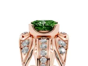 Radiant Cut Art Deco Engagement Ring Setting for a Fancy Green Lab-Grown Diamond | Rose Gold