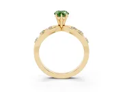 Pear-Shaped Loop Engagement Ring Setting for a Fancy Green Lab-Grown Diamond | Yellow Gold