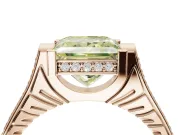 Princess Cut Vintage Cathedral Engagement Ring Setting for a Fancy Yellow Lab-Grown Diamond | Carved Band | Rose Gold
