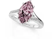 Marquise Pave Engagement Ring Setting for a Fancy Pink Lab-Grown Diamond | Sterling Silver - Design NV-24822