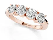 Four-Stone Round Diamond Band Set in Rose gold with Prong Setting