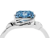 Princess Cut Leaf Bypass Solitaire Engagement Ring Setting for a Fancy Blue Lab-Grown Diamond | Sterling Silver