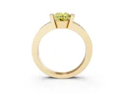 Oval Tension Style Engagement Ring Setting for a Fancy Yellow Lab-Grown Diamond | Yellow Gold