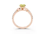 Oval Leaf Pavé Engagement Ring Setting for a Fancy Yellow Lab-Grown Diamond | Rose Gold