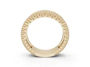 Round Lab-Grown Diamond Wide Pavé Wedding Band | Milgrain Edges | Yellow Gold