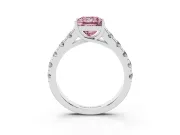 Princess Cut Engagement Ring Setting for a Fancy Pink Lab-Grown Diamond | Sterling Silver - Design NV-24643