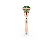 Fancy Green Bezel Set Princess Cut Diamond Solitaire Ring Set in Rose gold with Tapered Band