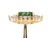 Emerald Cut Engagement Ring Setting for a Fancy Green Lab-Grown Diamond | Yellow Gold - Design NV-24790