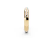 Round Diamond Double Row Eternity Band Set in Yellow gold with Channel Setting