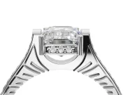 Emerald Cut Vintage Cathedral Engagement Ring Setting | Carved Band | Sterling Silver