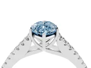 Marquise Graduated Split Shank Engagement Ring Setting for a Fancy Blue Lab-Grown Diamond | Platinum