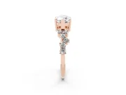 Marquise Scattered Accent Engagement Ring Setting | Slim Band | Rose Gold
