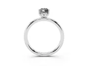 Fancy Black Pear Cut Diamond Solitaire Ring Set in Silver with Thin Band and Prong Setting